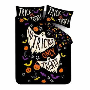 Fekete egyszemélyes ágyneműhuzat 135x200 cm Halloween Trick or Treat – Catherine Lansfield kép
