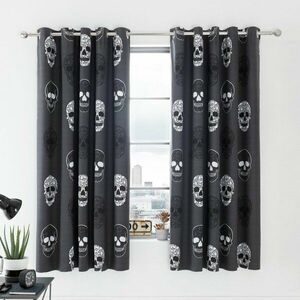 Sötétszürke gyerek függöny 2 db-os 168x183 cm Skulls – Catherine Lansfield kép
