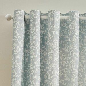 Kék függöny szett 2 db-os 168x137 cm Brooke Floral – Catherine Lansfield kép