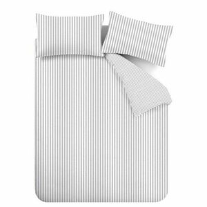 Szürke kétszemélyes flanel ágyneműhuzat 200x200 cm Stripe – Catherine Lansfield kép