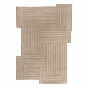 Bézs kézi szövésű gyapjú szőnyeg 160x230 cm Zen Rectangles – Flair Rugs kép