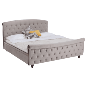 Ágy ágyráccsal, 180x200, szürkésbarna Taupe Velvet szövet, BARETO kép
