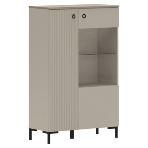 Alacsony vitrin, szürkésbarna Taupe/silverjack tölgy, DOMCA 1D1W/140 kép