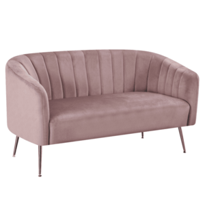 Design kétszemélyes kanapé, rózsaszín Velvet szövet/króm-ezüst, BAGY kép
