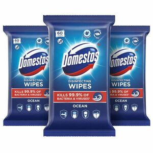 Domestos Ocean fertőtlenítő hatású higiénikus törlőkendő, 3x60 db kép
