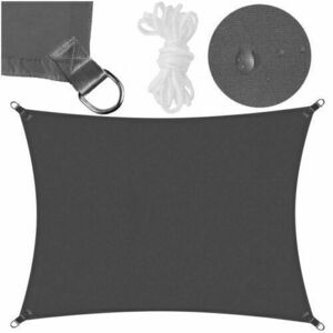 Springos vízálló szögletes Napvitorla 3x2m 160 g/m2 - Sötétszürke kép