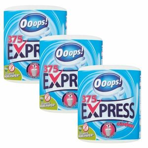Ooops! Express 375 2 rétegű háztartási Papírtörlő 3x1 tekercs kép