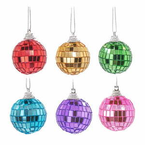 Üveg karácsonyfadísz készlet 6 db-os ø 4 cm Mirror Disco – Sass & Belle kép