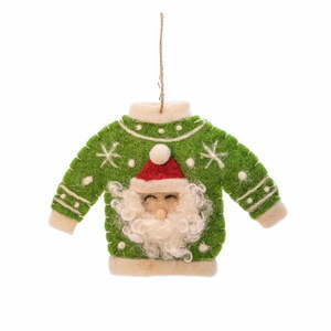 Textil kézzel készített karácsonyfadísz 12 cm Santa Jumper – Sass & Belle kép
