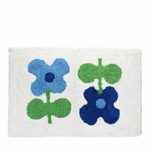 Fehér-kék fürdőszobai kilépő 50x80 cm Blue Flowers – Rex London kép