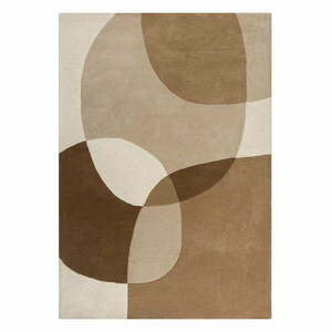 Barna-bézs gyapjú szőnyeg 160x230 cm Glow – Flair Rugs kép