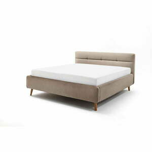 Bézs kárpitozott ágyneműtartós franciaágy ágyráccsal 180x200 cm Lotte – Meise Möbel kép