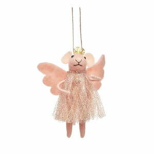 Textil kézzel készített karácsonyfadísz 13 cm Pink Princess Fairy Mouse – Sass & Belle kép