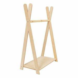 Natúr színű gyerek fogas borovi fenyő dekorral 98x97 cm Montessori – Meowbaby kép