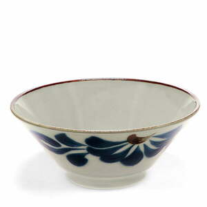 Kék-bézs porcelán tálka ramenhez 900 ml Flower – Rex London kép