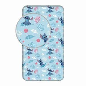 Kék gumis egyszemélyes pamut gyerek lepedő 90x200 cm Lilo & Stitch "Blue" – Jerry Fabrics kép