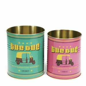 Dekoratív ón tárolódoboz szett 2 db-os ø 11x13 cm Tuc-tuc – Rex London kép