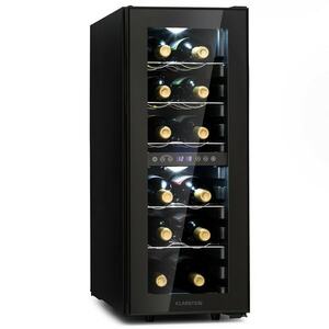 Klarstein Shiraz 12 Duo borhűtő 2 zónás 42L/12 palack 5-12 / 12-18 °C érintőképernyővel kép