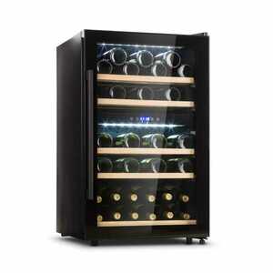 Klarstein Barossa 40D, borhűtő, 135 liter, 2 zóna, 41 palack, üvegajtó, érintőképernyős kép