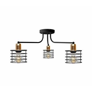 Csillár EDISON 3xE27/15W/230V P-1366/3 BK+BR kép