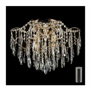 LED kristály mennyezeti lámpa 4xE27/60W + 4xLED/3W, 230V W-E 1627/4+4, ?490*H340 + PILOT kép