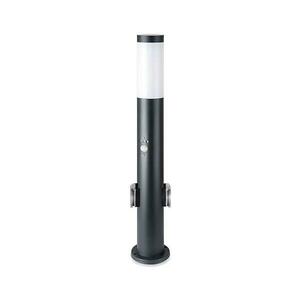 Kültéri érzékelős lámpa és 2 aljzat SCHUKO 1xE27/60W/230V IP44 60cm fekete 8979 kép