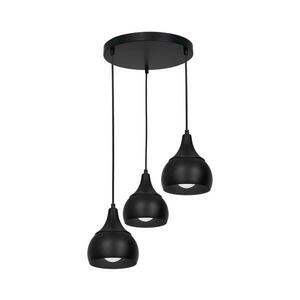Csillár zsinóron AKTAN 3xE27/60W/230V fekete kerek 3376 kép
