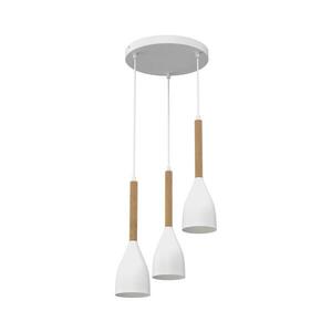 Csillár zsinóron MUZA NEW 3xE27/60W/230V bükkfa/fehér 3174 kép