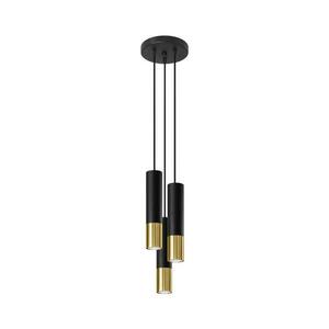SL.0955 - Csillár zsinóron LOOPEZ 3xGU10/10W/230V kerek fekete/arany SL.0955 kép