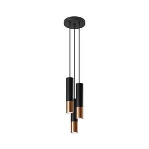 SL.0949 - Csillár zsinóron LOOPEZ 3xGU10/10W/230V kerek fekete/réz SL.0949 kép
