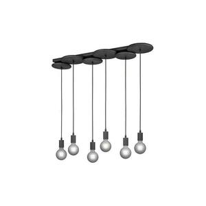 Trio - Csillár zsinóron DISCUS 6xE27/28W/230V fekete 310400632 kép