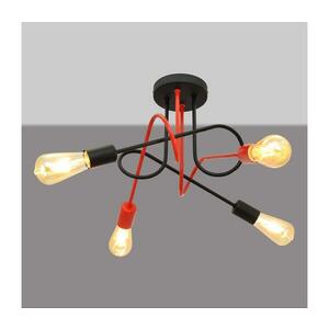 Felületre szerelhető csillár OXFORD 4xE27/15W/230V fekete/piros W-2016/4 BK+RD/H kép