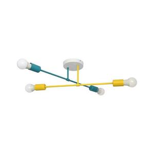Felületre szerelhető csillár CAMBRIDGE 4xE27/20W/230V kék/sárga W-2022/4 MIX/H kép