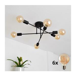 LED Felületre szerelhető csillár CAMBRIDGE 6xE27/8W/230V fekete W-2022/6 BK/H kép