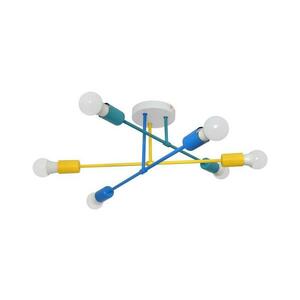 Felületre szerelhető csillár CAMBRIDGE 6xE27/20W/230V kék/sárga W-2022/6 MIX/H kép