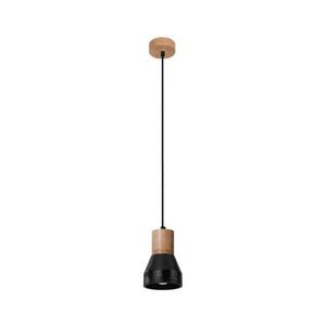 SL.0963 - Csillár zsinóron QUBIC 1xE27/60W/230V beton/fa fekete SL.0963 kép