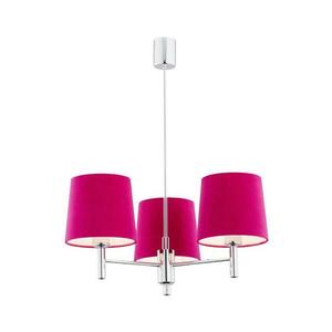 Argon 1382 - Csillár rúdon BOLZANO 3xE27/15W/230V rózsaszín/fényes króm 1382 kép