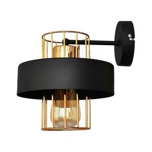 Fali lámpa VOLTA 1xE27/15W/230V 23 cm fekete/arany KK-1377/1 BK+BR kép
