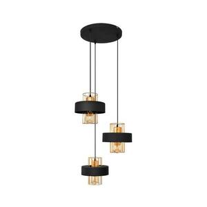 Csillár zsinóron VOLTA 3xE27/15W/230V fekete/arany W-KD 1377/3 BK+BR kép
