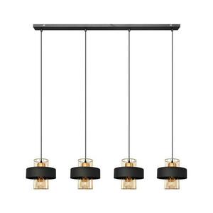 Csillár zsinóron VOLTA 4xE27/15W/230V fekete/arany W-L 1377/4 BK+BR kép