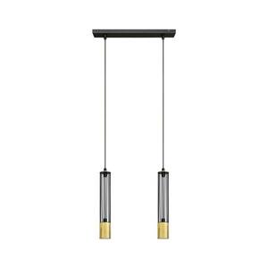 LED Csillár zsinóron BARS 2xGU10/4, 8W/230V fekete/arany W-L 1115/2 GO+BK+GO kép
