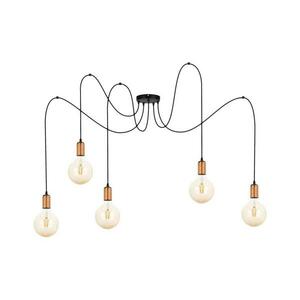 Csillár zsinóron MIROS 5xE27/60W/230V pók fekete/réz 0074 kép