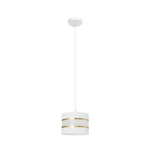 Csillár zsinóron HELEN 1xE27/15W/230V á. 20 cm fehér/arany W-KM 0801/1 WT+GO+MAT kép