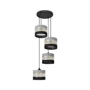 Csillár zsinóron HELEN 4xE27/15W/230V fekete/szürke/arany W-KD 0801/4 BK-B +GR+GO+MAT+BK kép