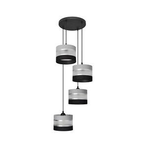 Csillár zsinóron HELEN 4xE27/15W/230V fekete/szürke/ezüst W-KD 0801/4 BK-B +GR+SL+MAT+BK kép
