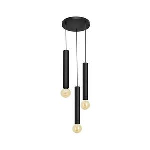 Csillár zsinóron TUBA 3xE27/15W/230V fekete W-KD 1117/3 BK kép