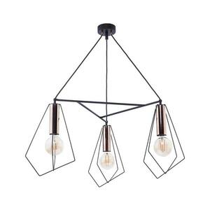 Jupiter 1666 - Csillár zsinóron KAIR 3xE27/60W/230V fekete/réz 1666 kép