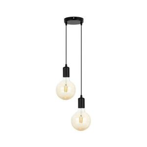 Csillár zsinóron MIROS 2xE27/60W/230V kerek fekete 0057 kép