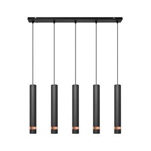 LED Csillár zsinóron TUBA 5xGU10/6, 5W/230V fekete/réz W-L 1111/5 BK+RG+BK kép