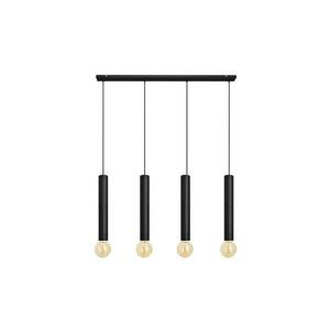 Csillár zsinóron TUBA 4xE27/15W/230V fekete W-L 1117/4 BK kép